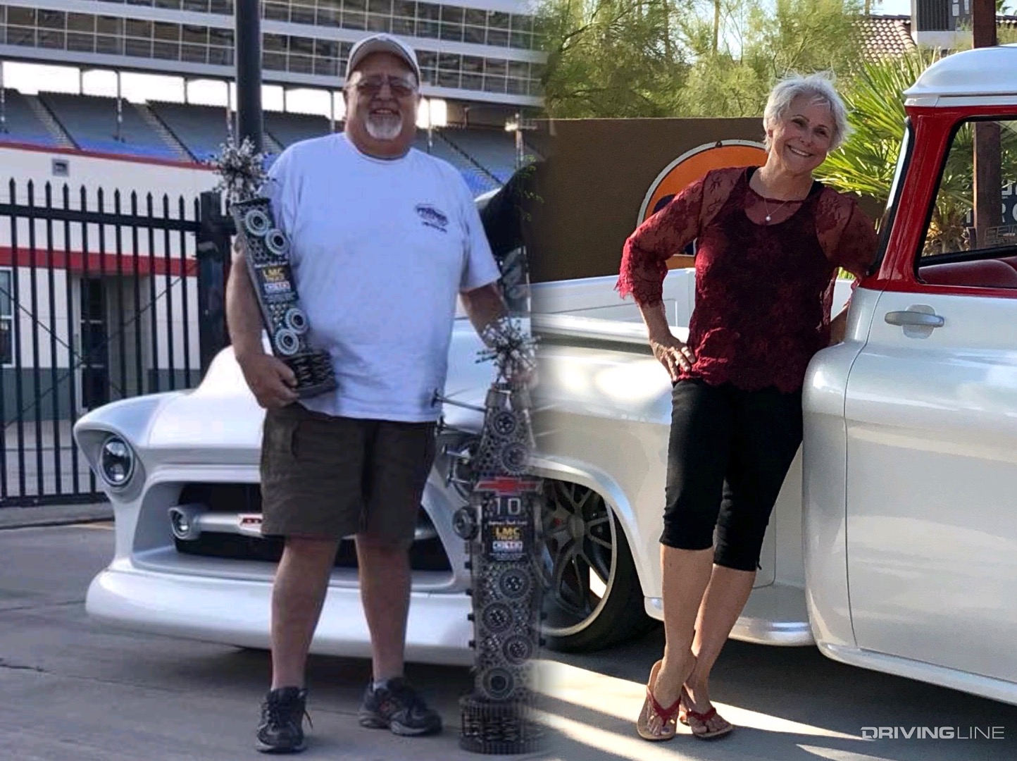 George and India Sepulveda with Snow White '57 Chevy Pickup
