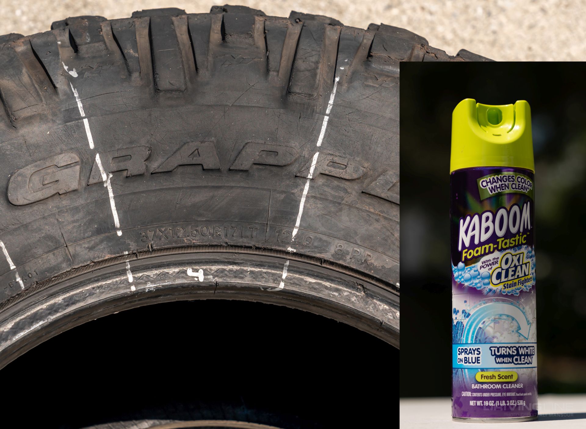 Using Kaboom for cleaning tires