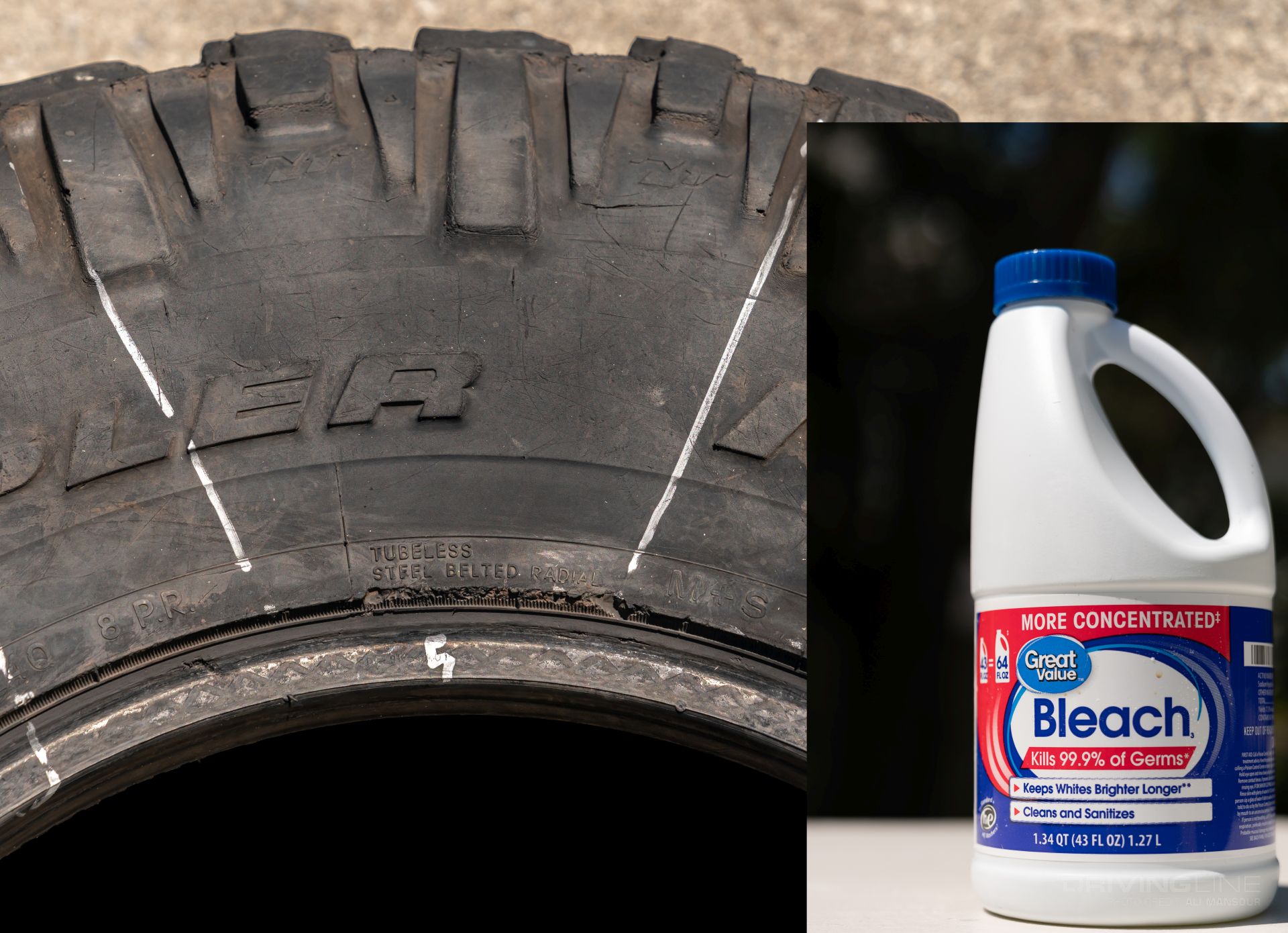 Using Bleach for cleaning tires