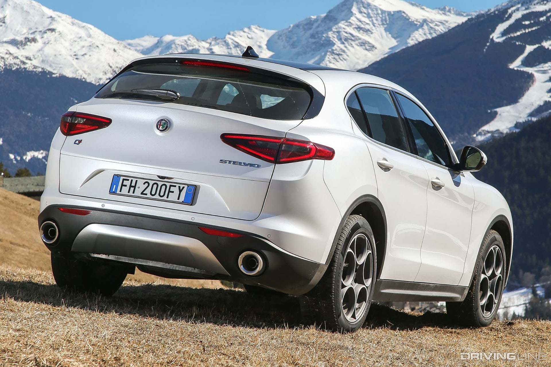 Alfa Romeo Stelvio White Rear View