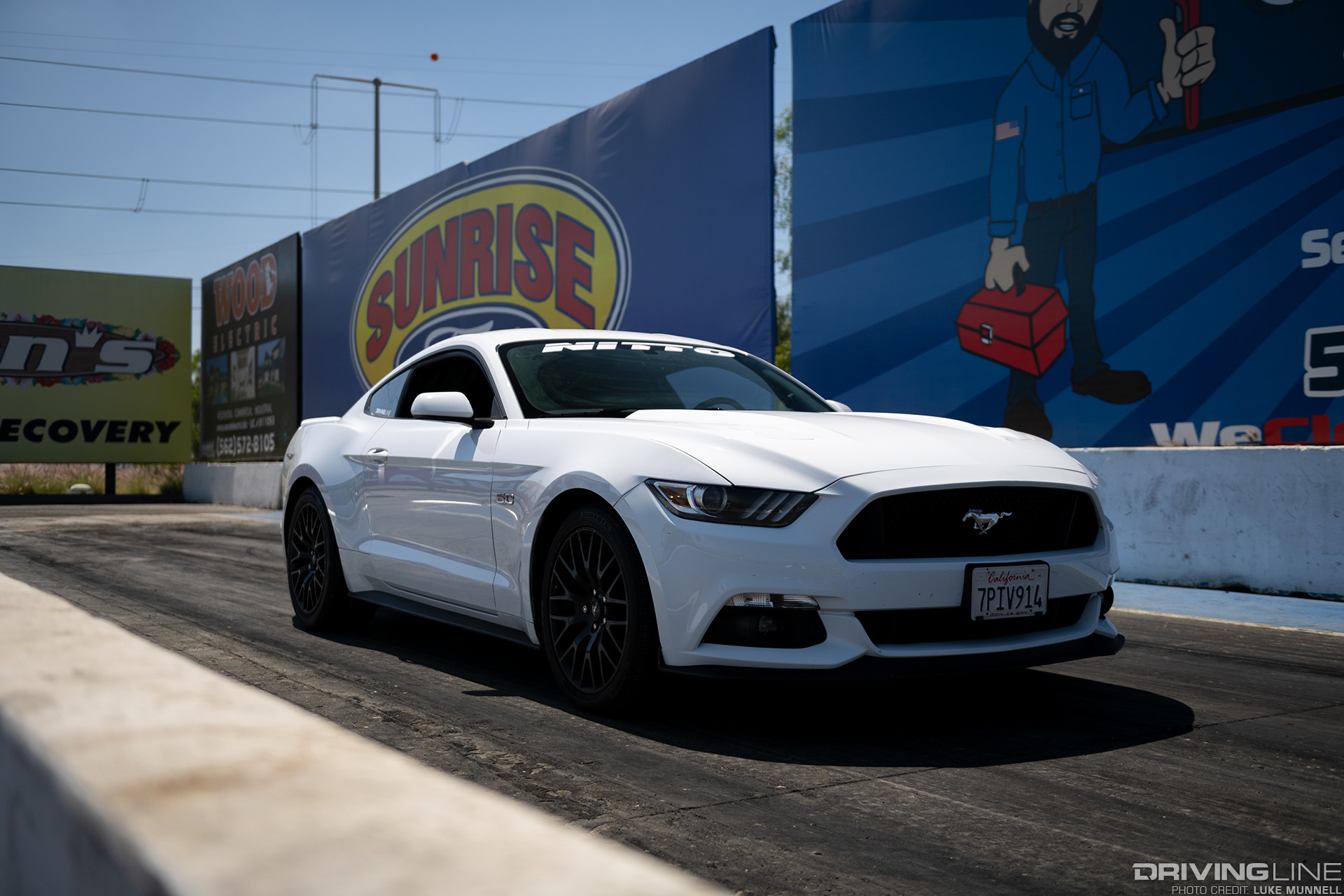 2016 Mustang GT White Nitto NT555 G2 Driver Battle
