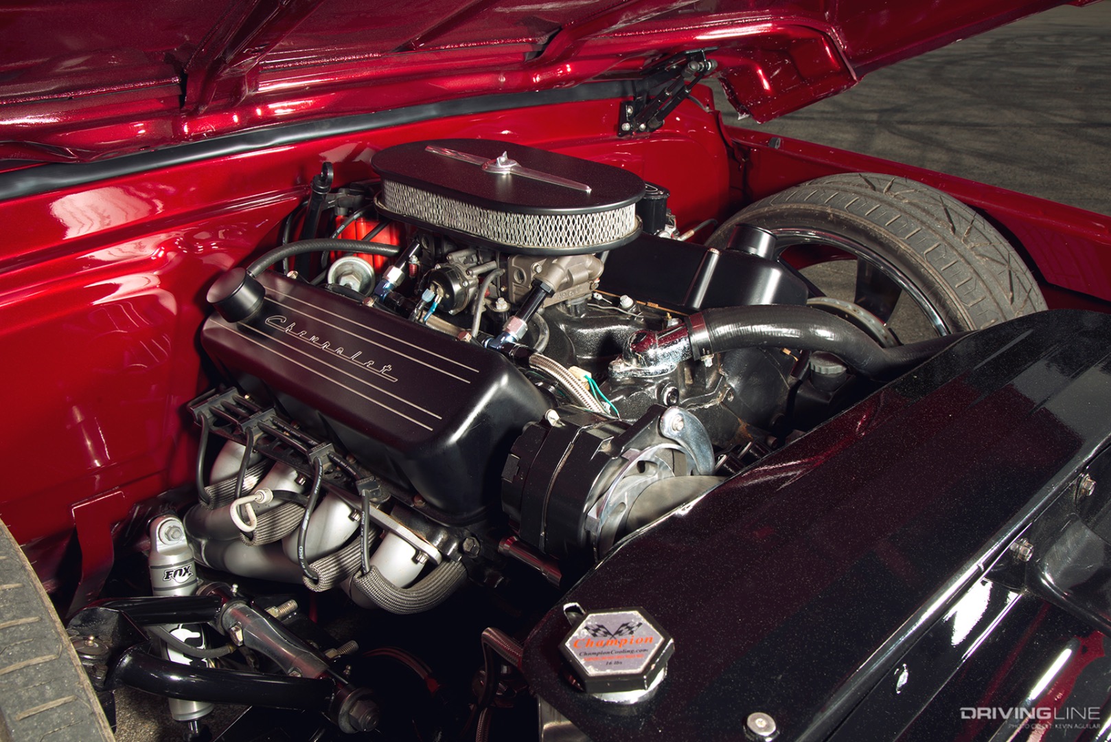 Big Block Engine of Chad and Candice Shetsky’s Slammed ’67 Chevy C10