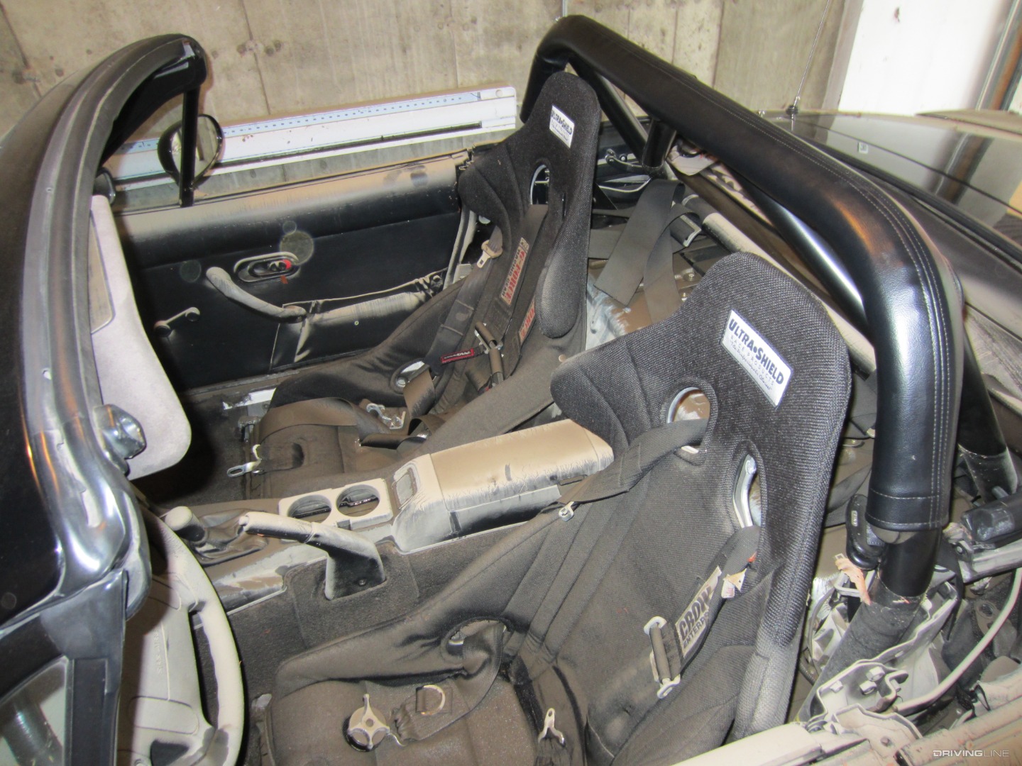 Flooded Miata interior