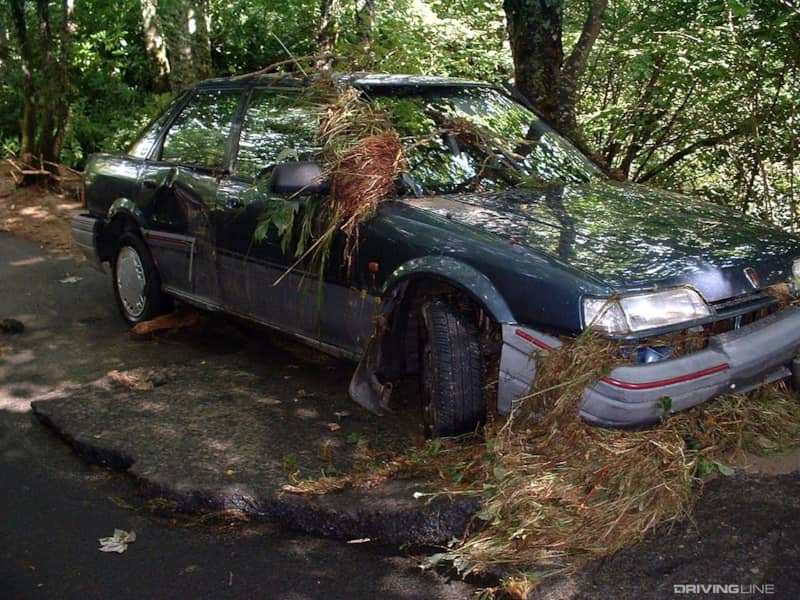 Flood damaged car