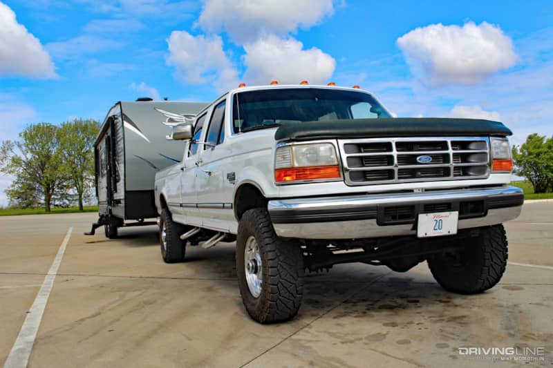 Diesel Truck Towing Camper