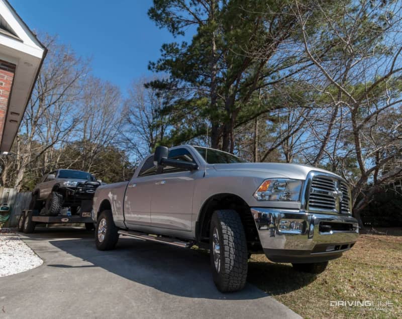 Ram 2500 with Terra Grappler G2 tires towing