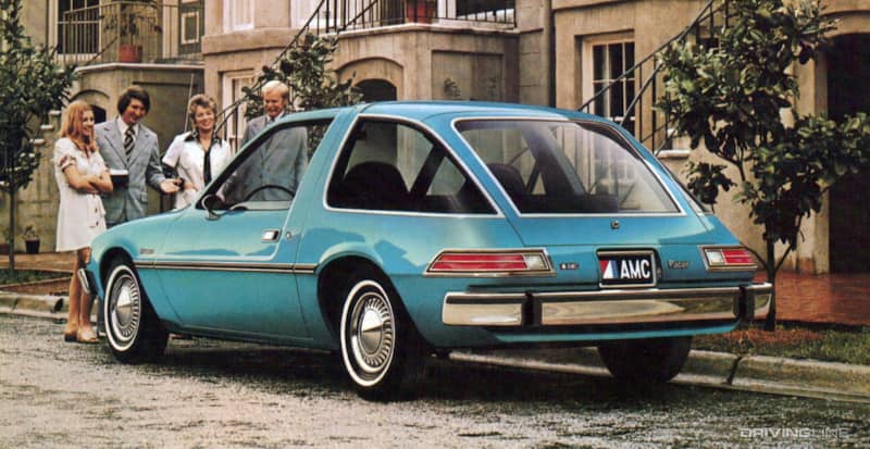 AMC Pacer blue from behind