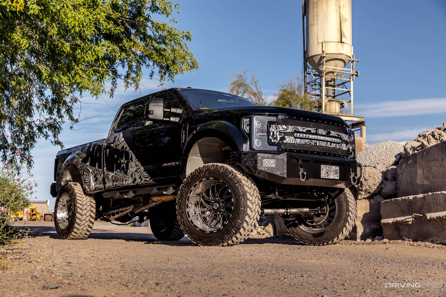 Fully engraved lifted Ford F250 Truck