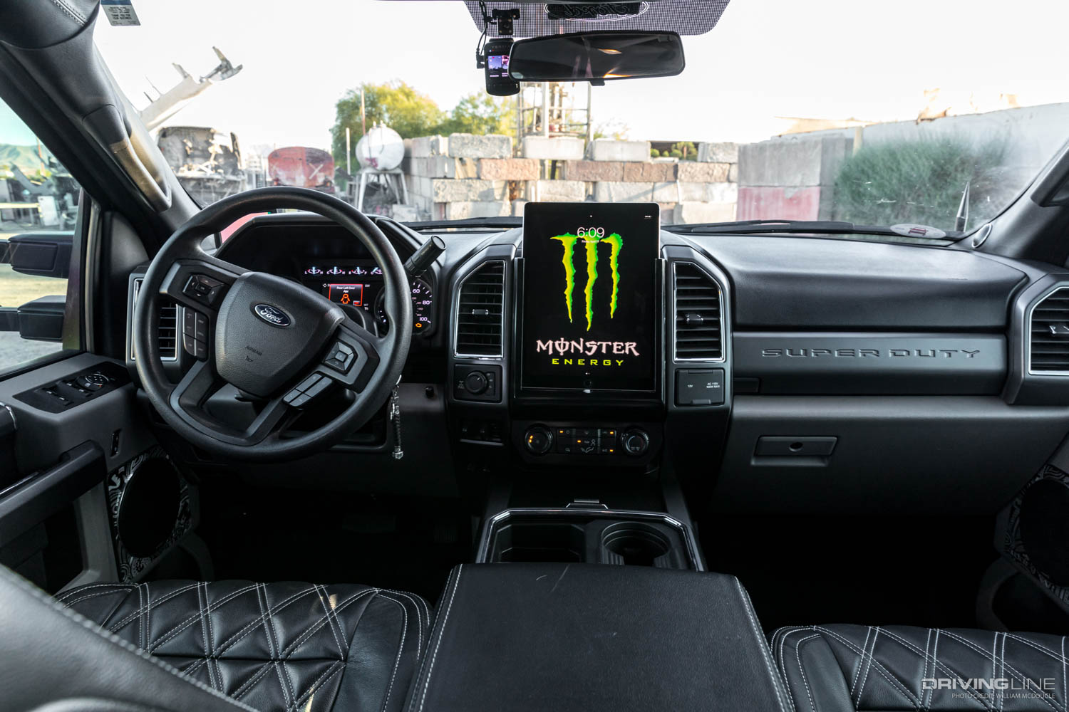 Interior of a Custom lifted Ford F250