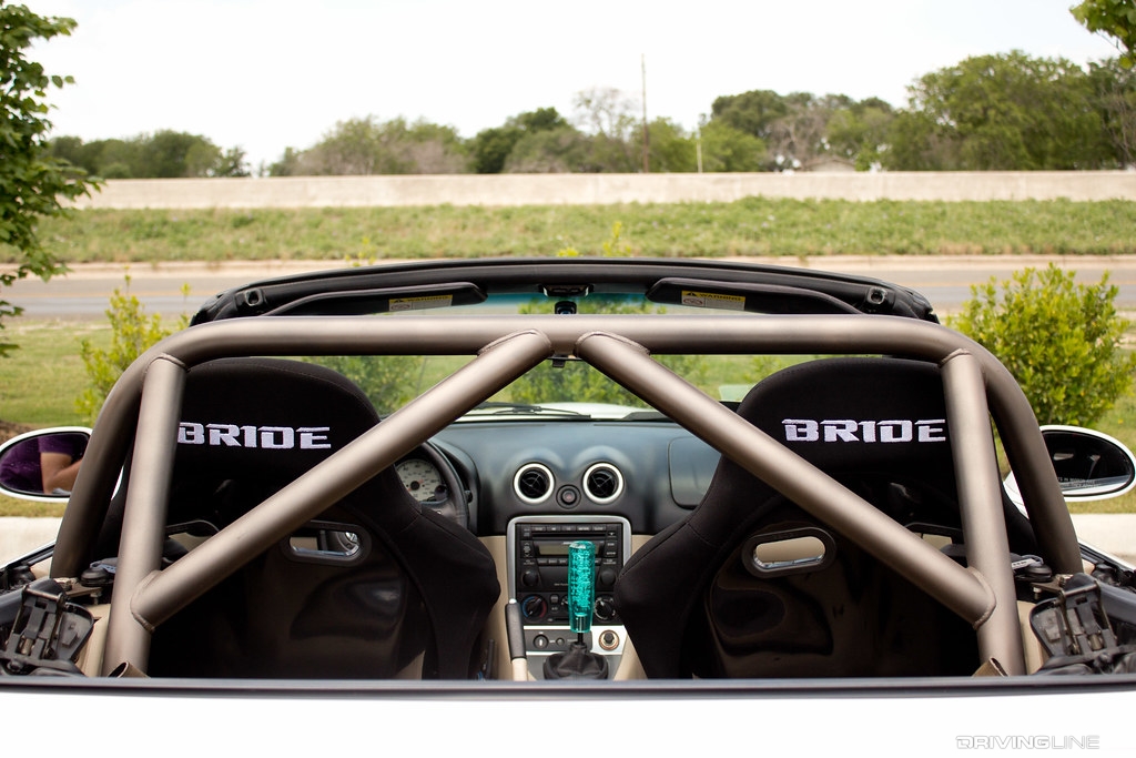 Unpadded roll bar.