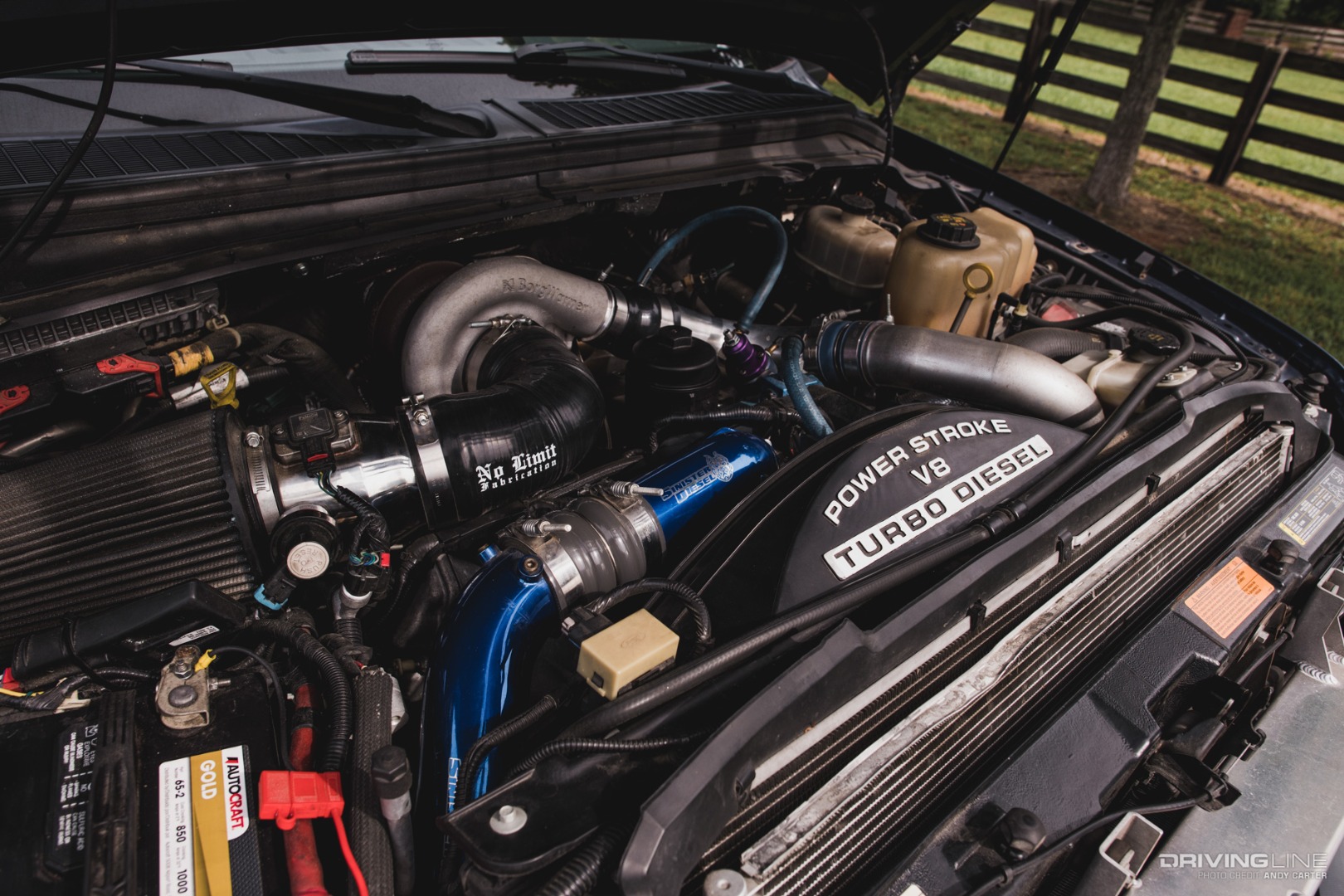 Modified and upgraded Ford F250 Power Stroke 6.4L Engine