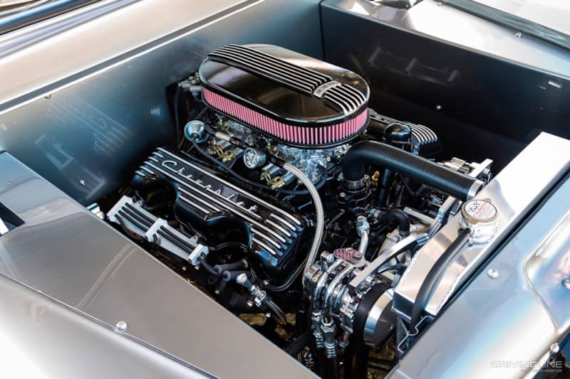 Engine of Kaylie Davis' '58 Chevy Apache
