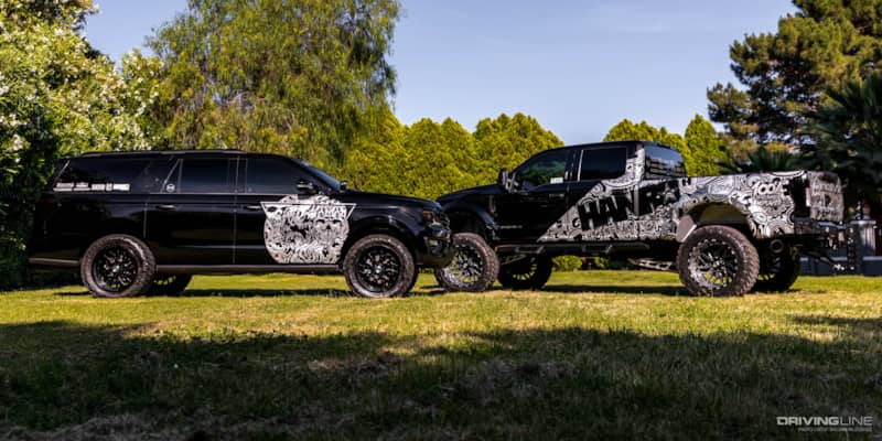 Engraved body work on 2018 Ford Expedition and 2017 Ford F250