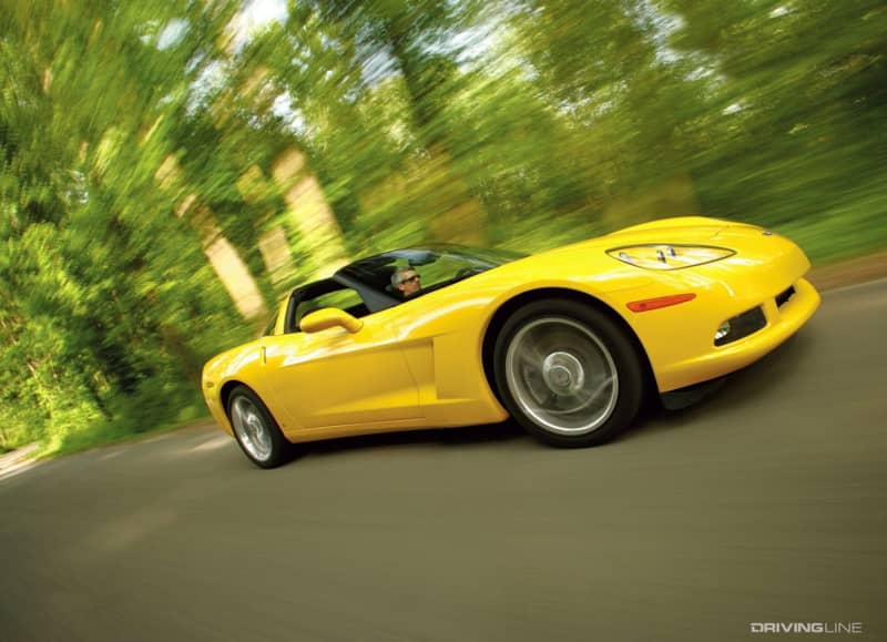 Yellow Chevrolet Corvette C6 LS2