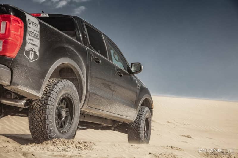 Ford Ranger on Nitto Ridge Grappler tires in the desert