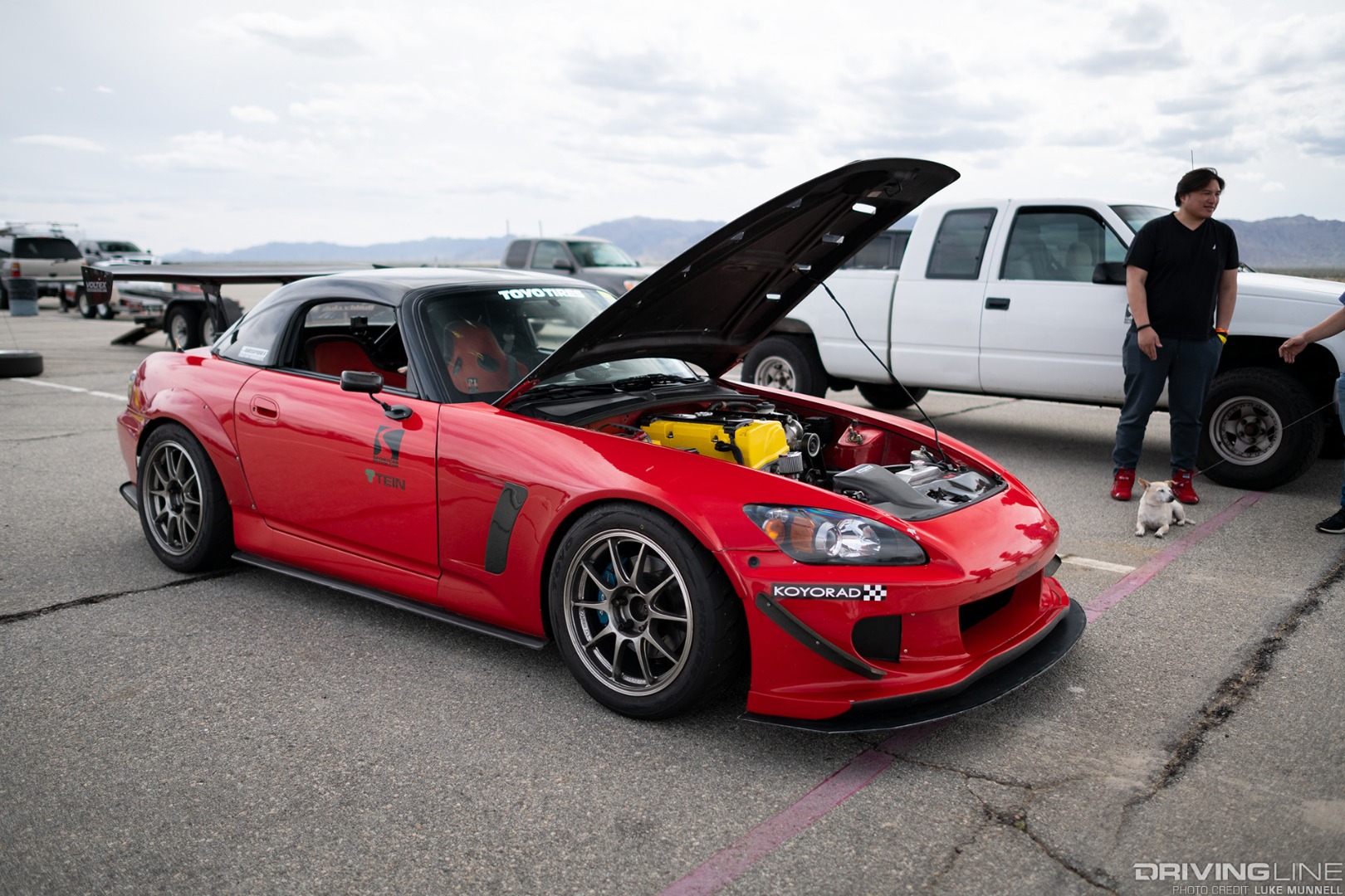 Loi Song’s Sportcar Motion ITB’d K-S2K, front 3/4 in the pits