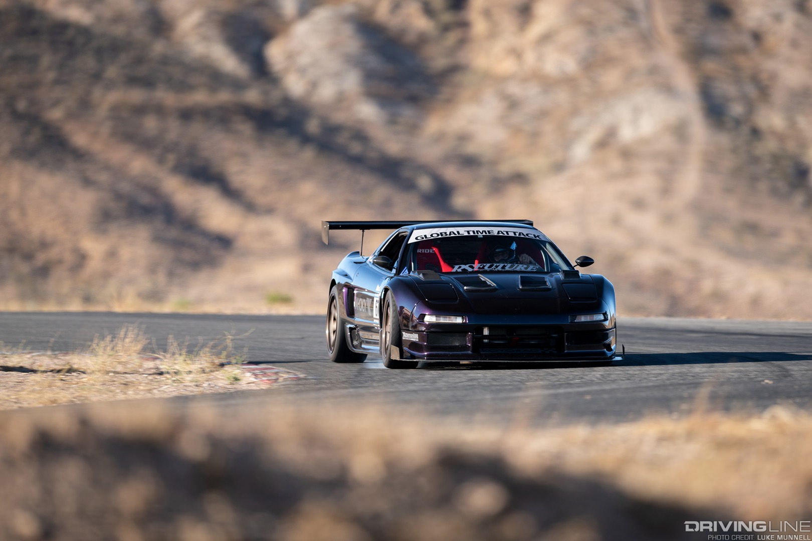 Amir Bentatou’s turbo/K-swapped Acura NSX braking at Streets of Willow