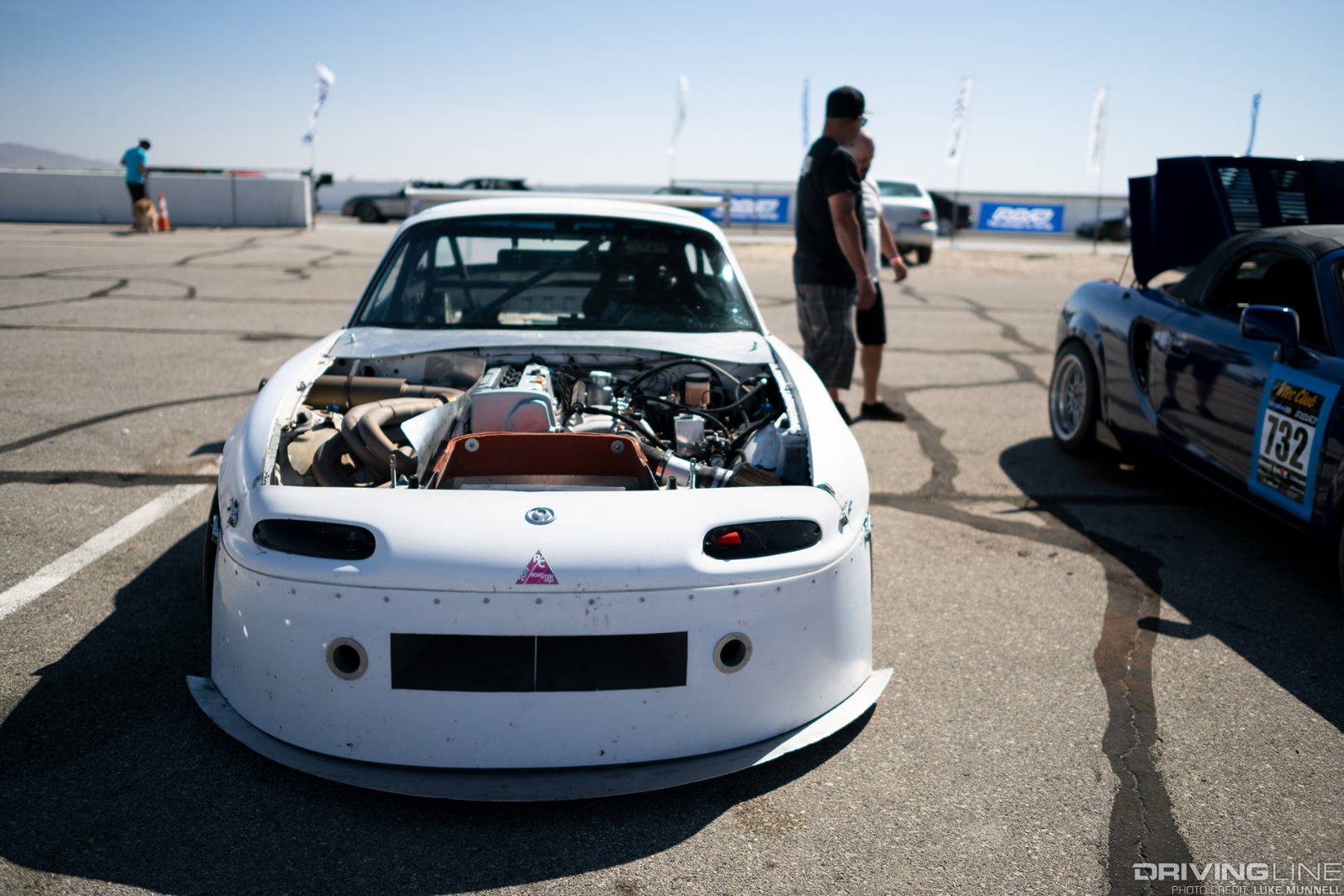 Team WWR K24-swapped NA6 Mazda MX-5 Miata in the pits