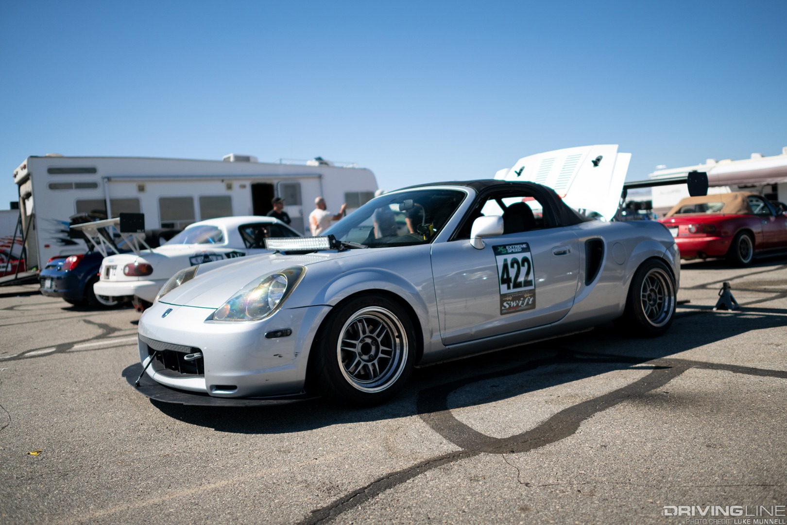 Team WWR turbocharged K24-powered Toyota MR2 Spyder, resting in the pits
