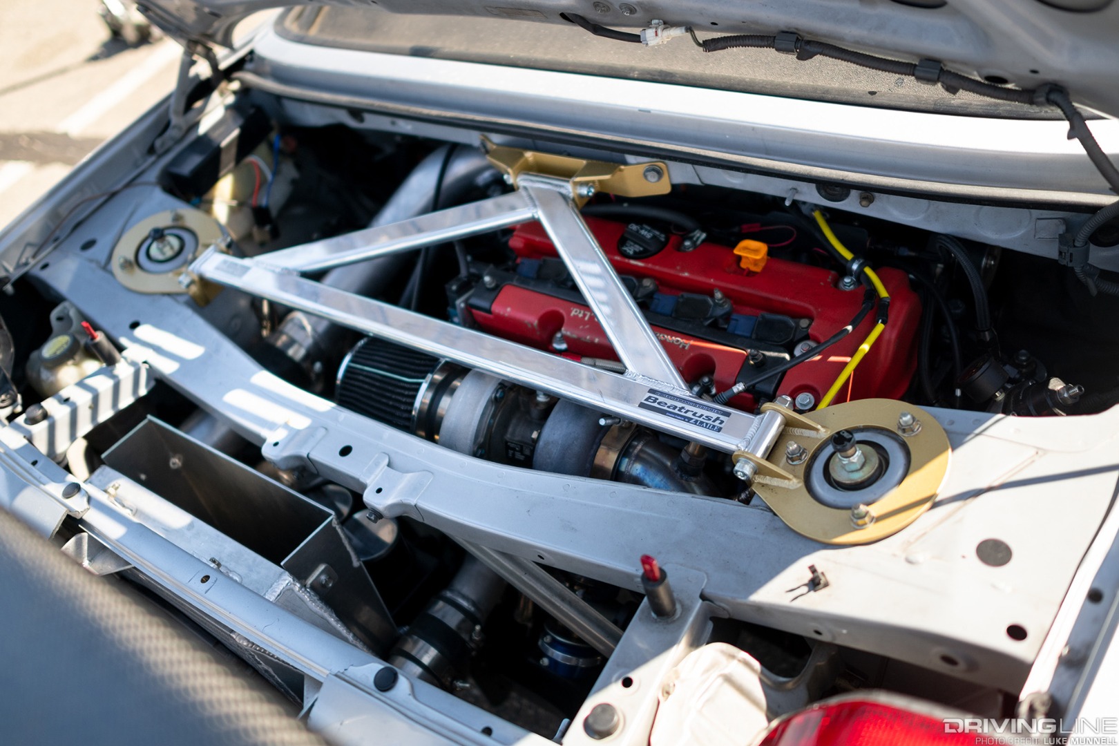 Team WWR turbocharged K24-powered Toyota MR2 Spyder engine bay
