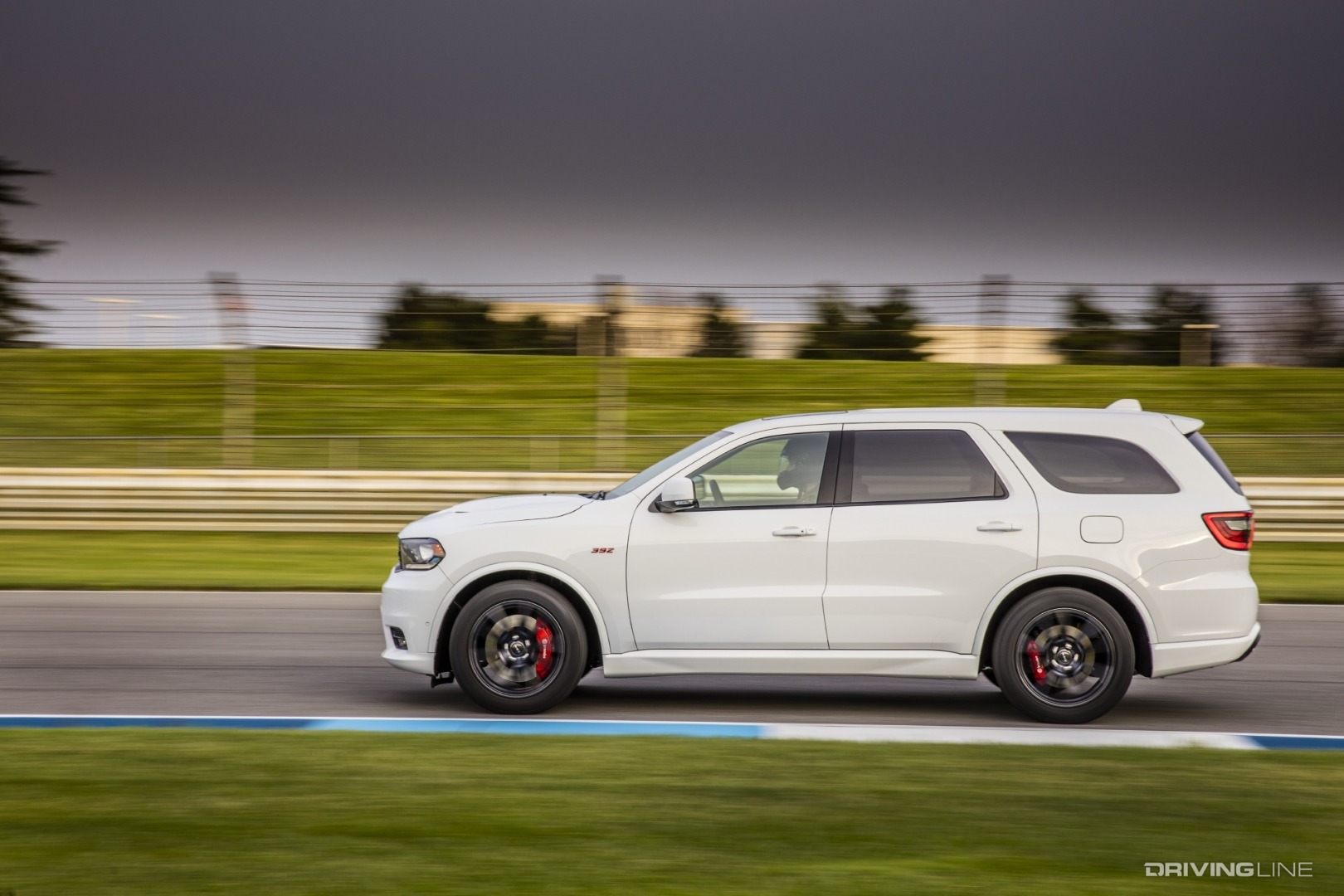 Dodge Durango SRT on race track in white