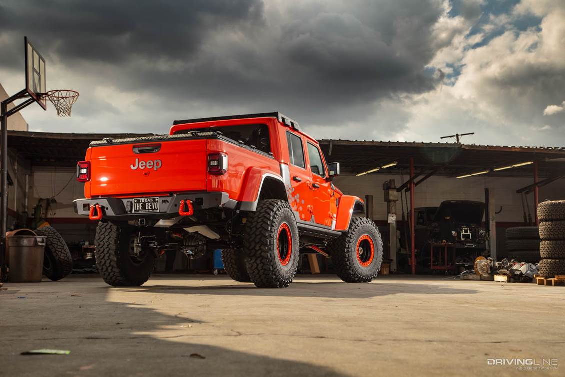 Jeep Gladiator on Nittos from rear