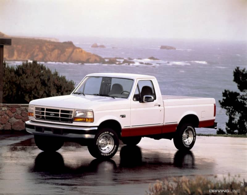 1992 Ford F-150 on ocean shore.
