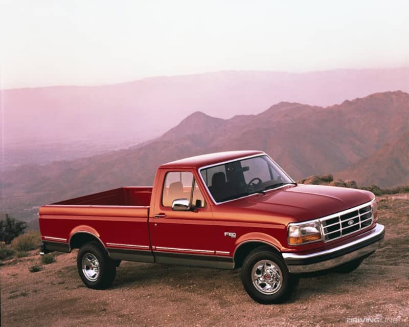 1993 Ford F-150 on ridge.