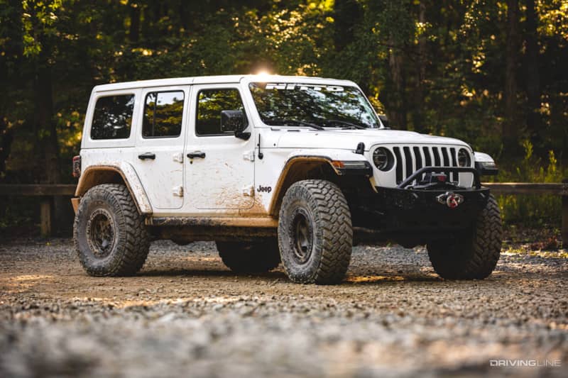 Jeep on Nitto Trail Grapplers in Uwharrie forest