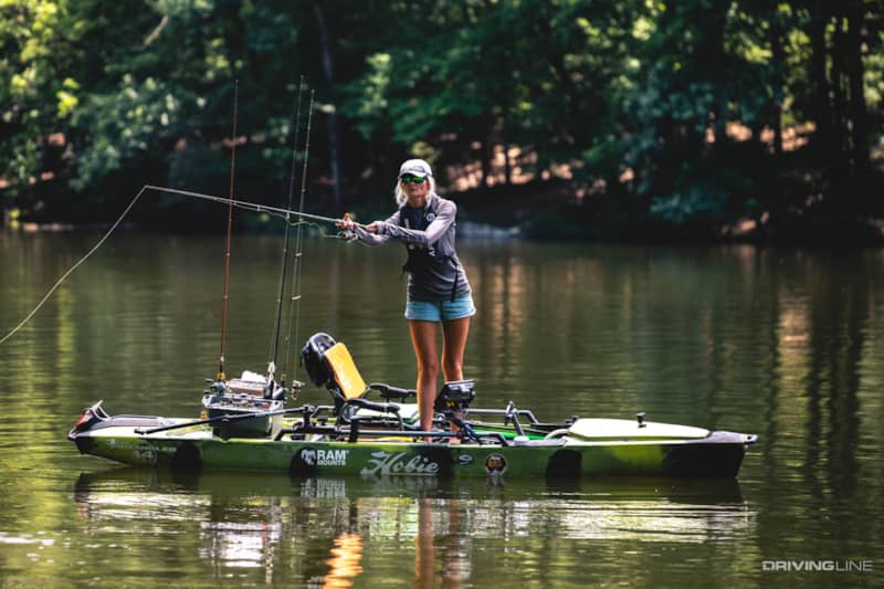 Kristine Fischer fishing on Hobie Kyak