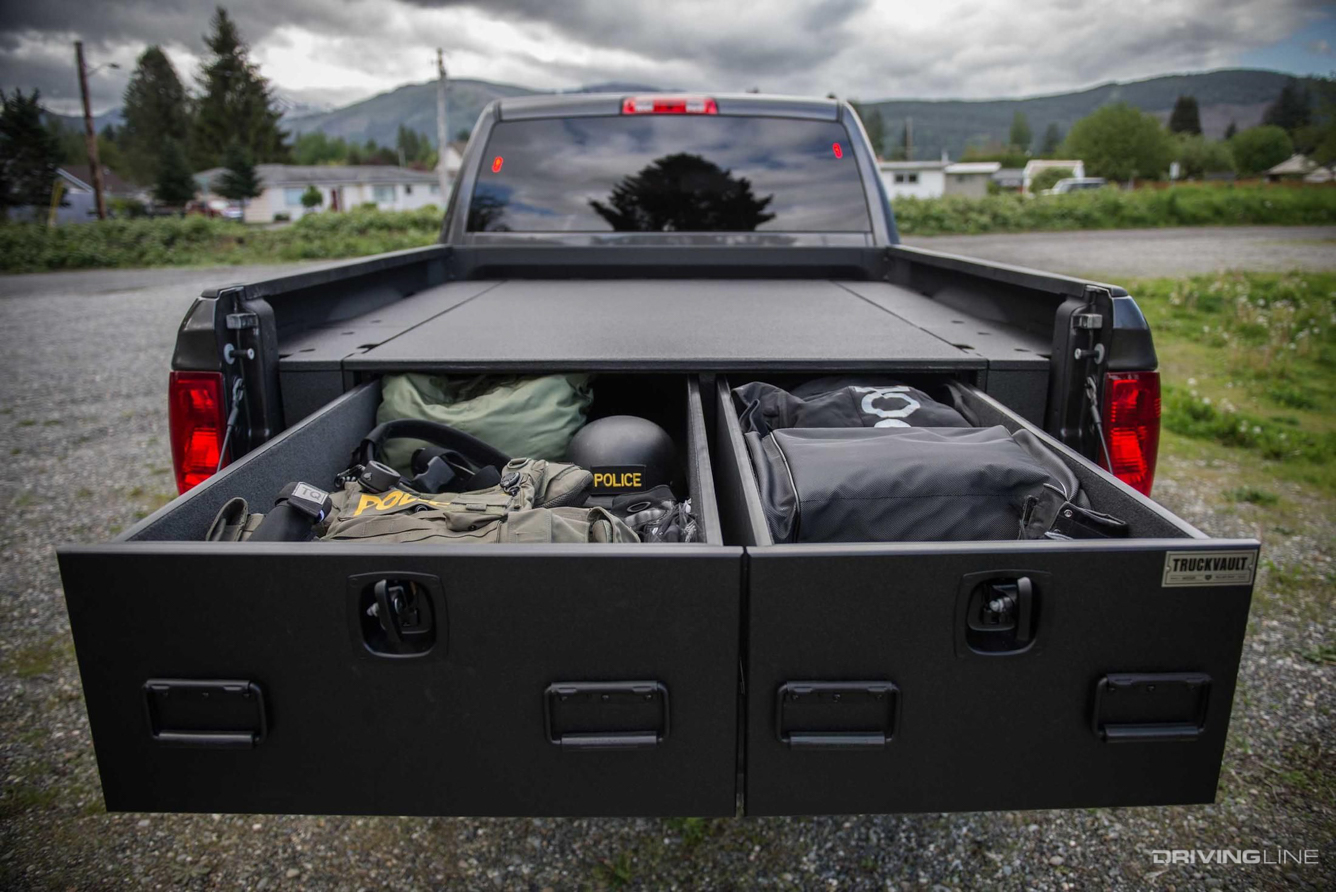 Chevy Silverado Truck Vault Drawers Open Police