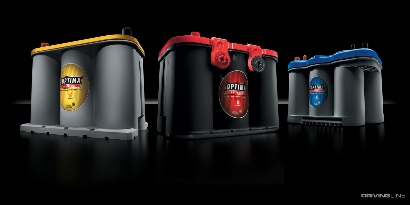 Optima battery line up red top yellow top blue top