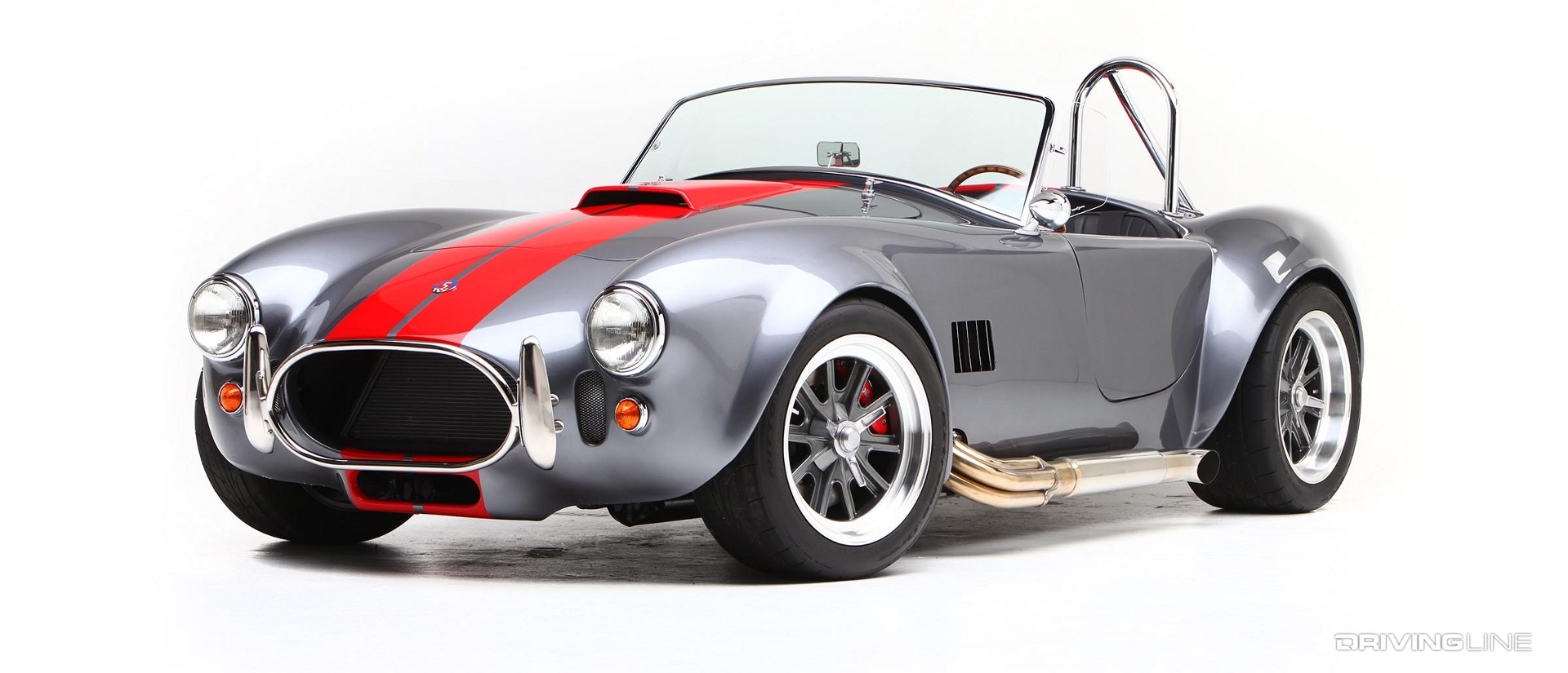 Factory Five Mk4 Roadster silver with red stripe
