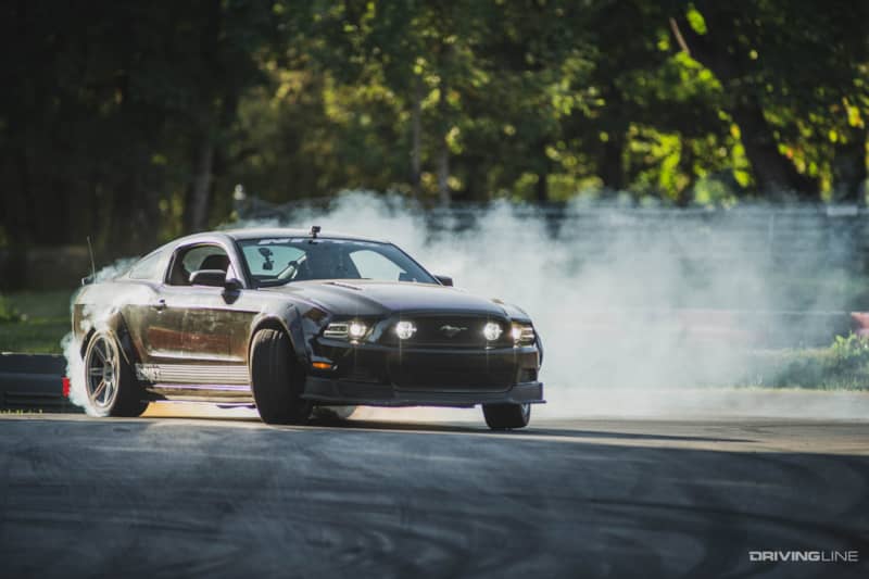 RTR Mustang on Nitto NT555 G2 tires drifting at the school of drift