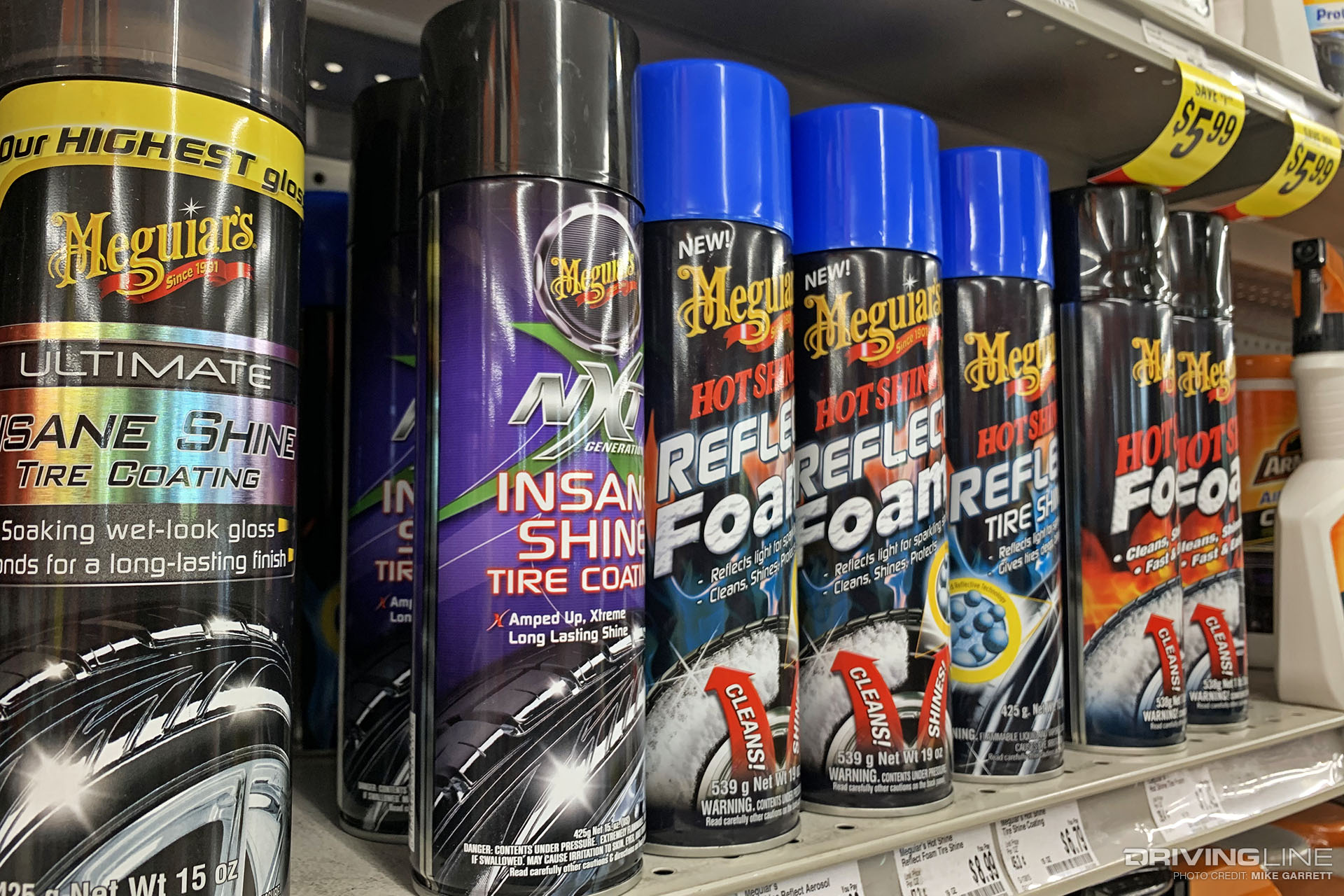 Tire Shine Choices on Shelf