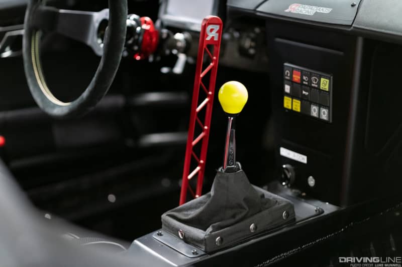 AAasbo controls gear shifts through the G-Force GSR 4-speed dog box, which still shifts in the traditional "H" pattern
