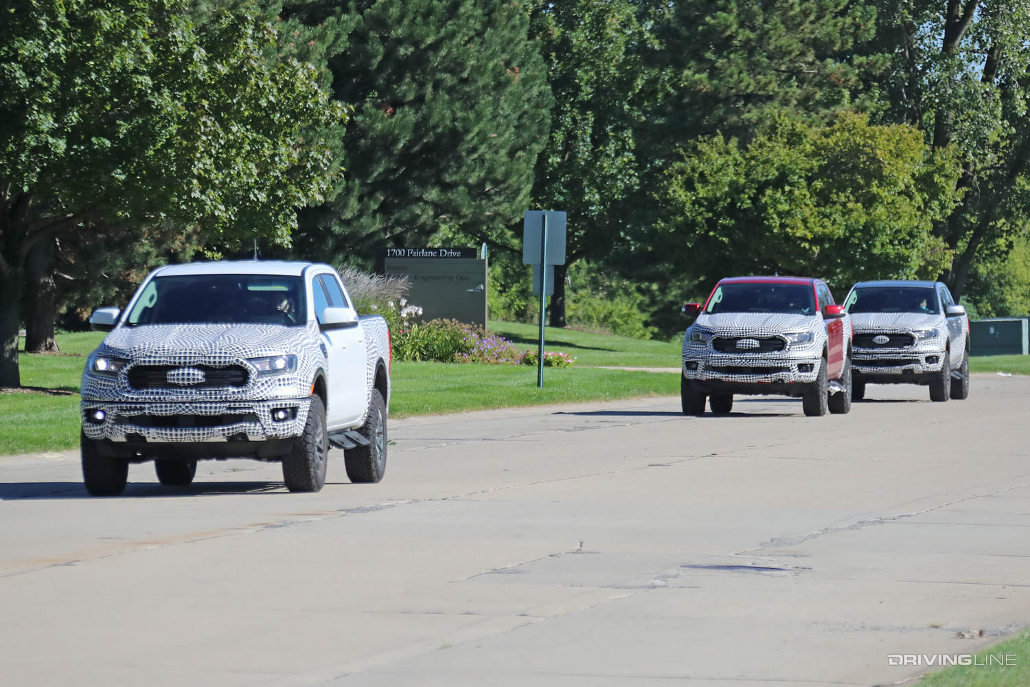 spy photos of three prototype Ford Ranger Tremors Testing on the road