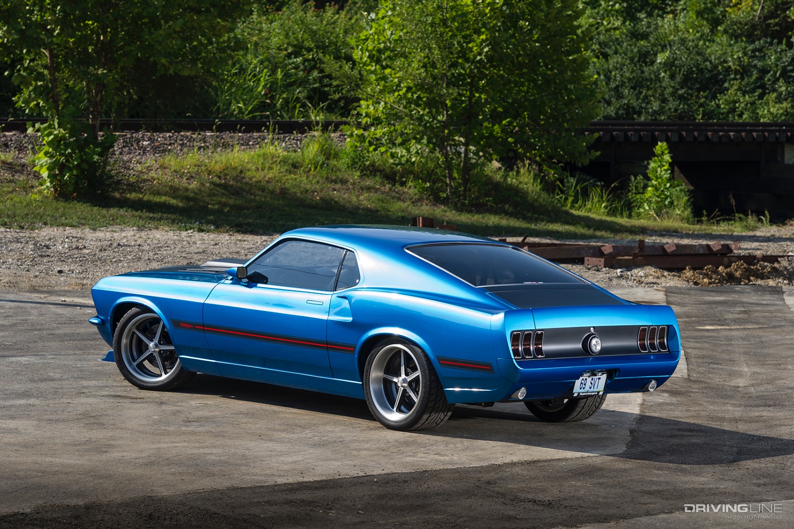 Rear of the Godfrey's '69 Ford Mustang Mach 1