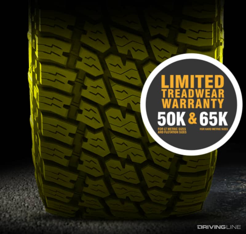 Limited Treadwear Warranty 50K and 65K Nitto Tire