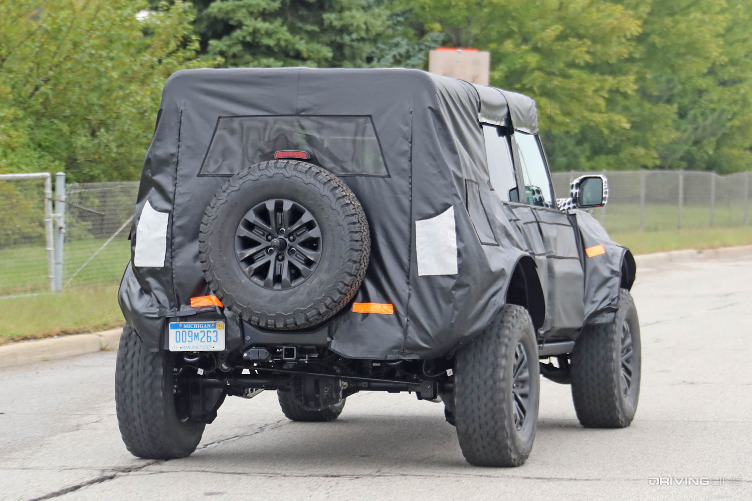 Spy Photo of the new Ford Bronco Raptor rear view