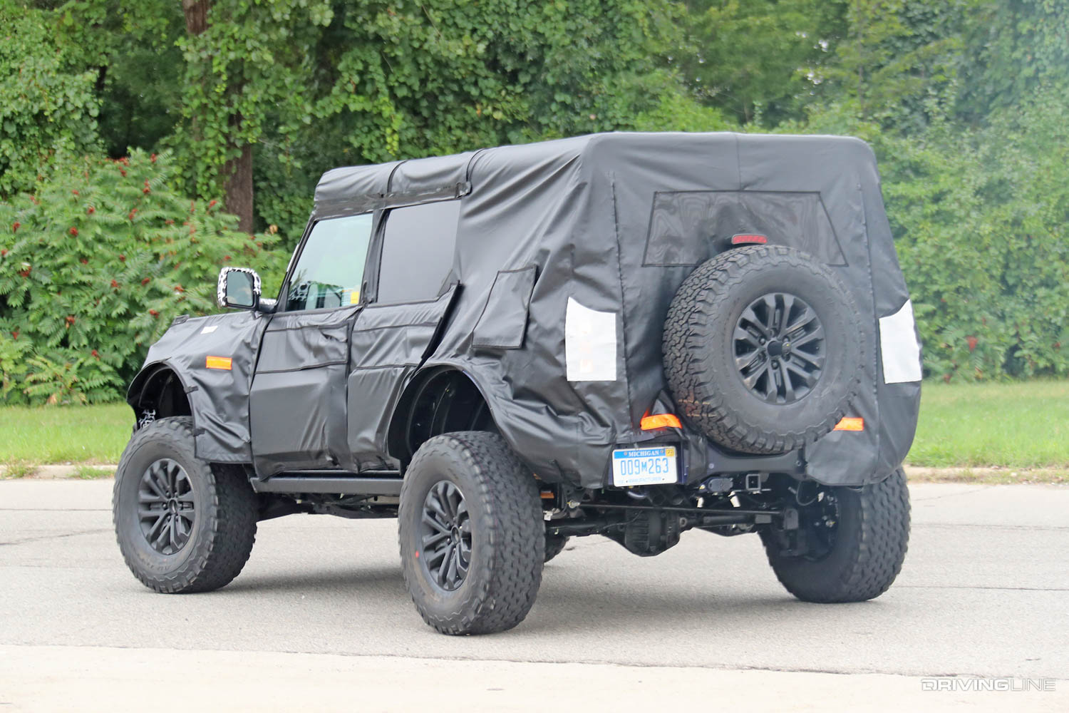 Spy Photo of the new Ford Bronco Raptor rear driver side