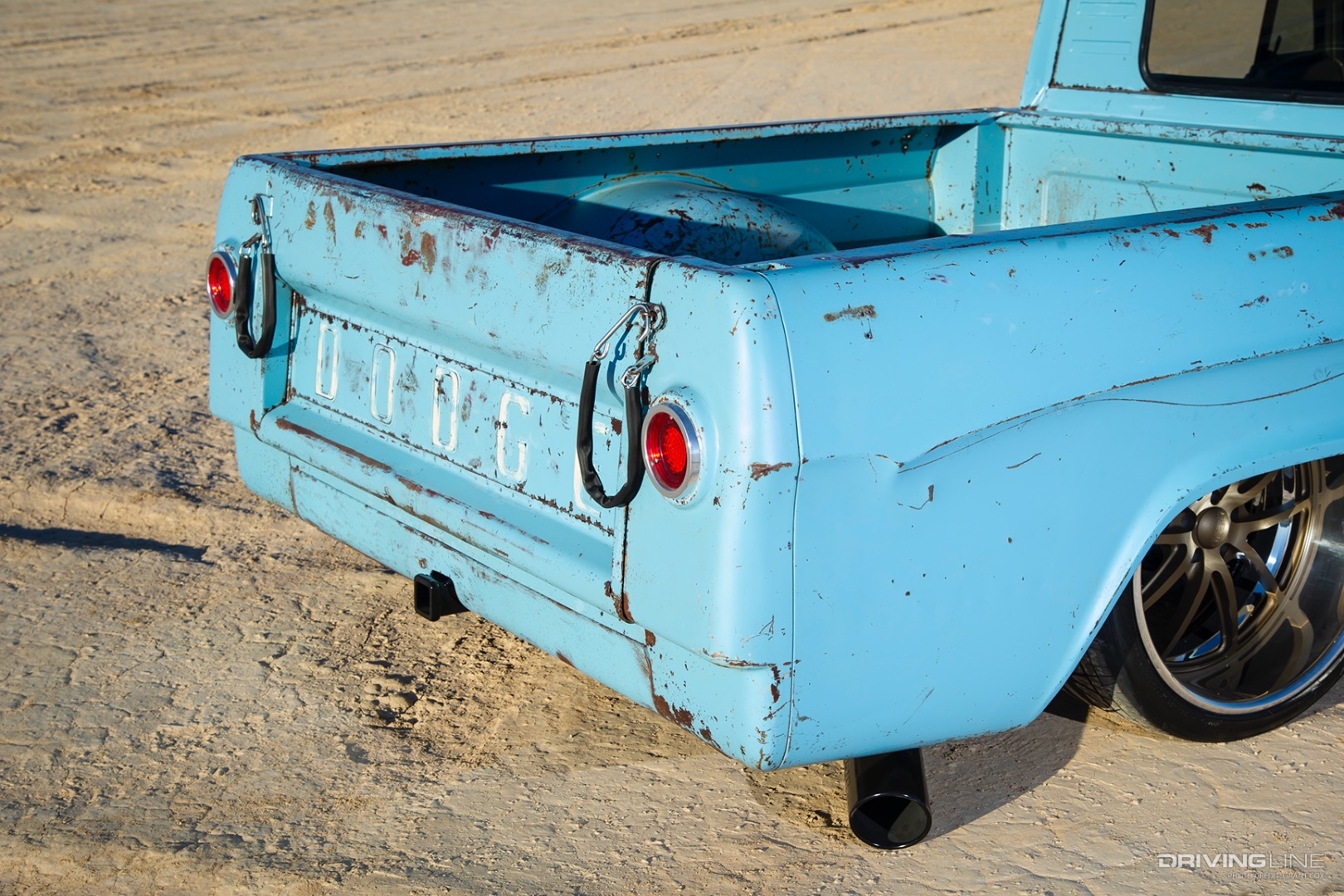Tailgate of DCM Classic's '62 Dodge D100