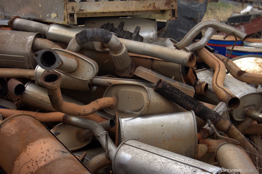 Pile of mufflers