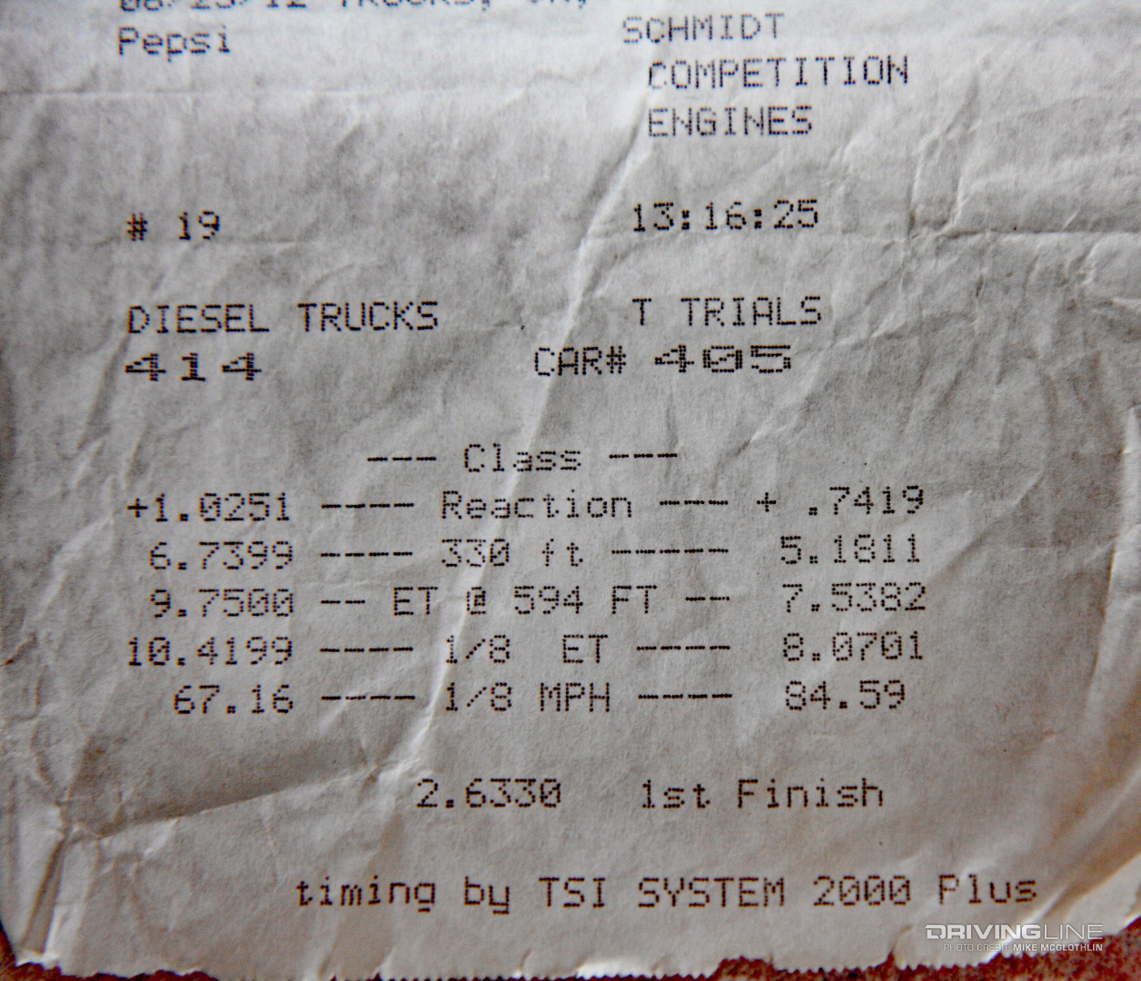 Drag Strip Time Slip Power Stroke Diesel