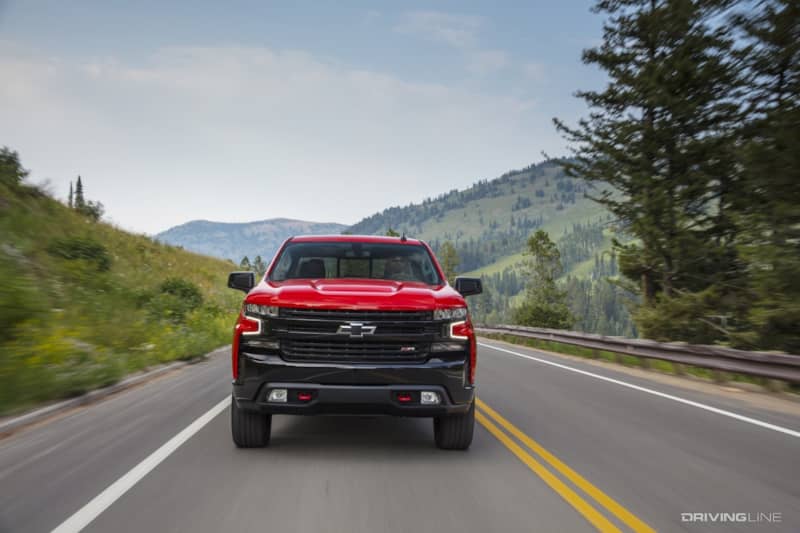 2020 Chevrolet Silverado Trail Boss on the road.