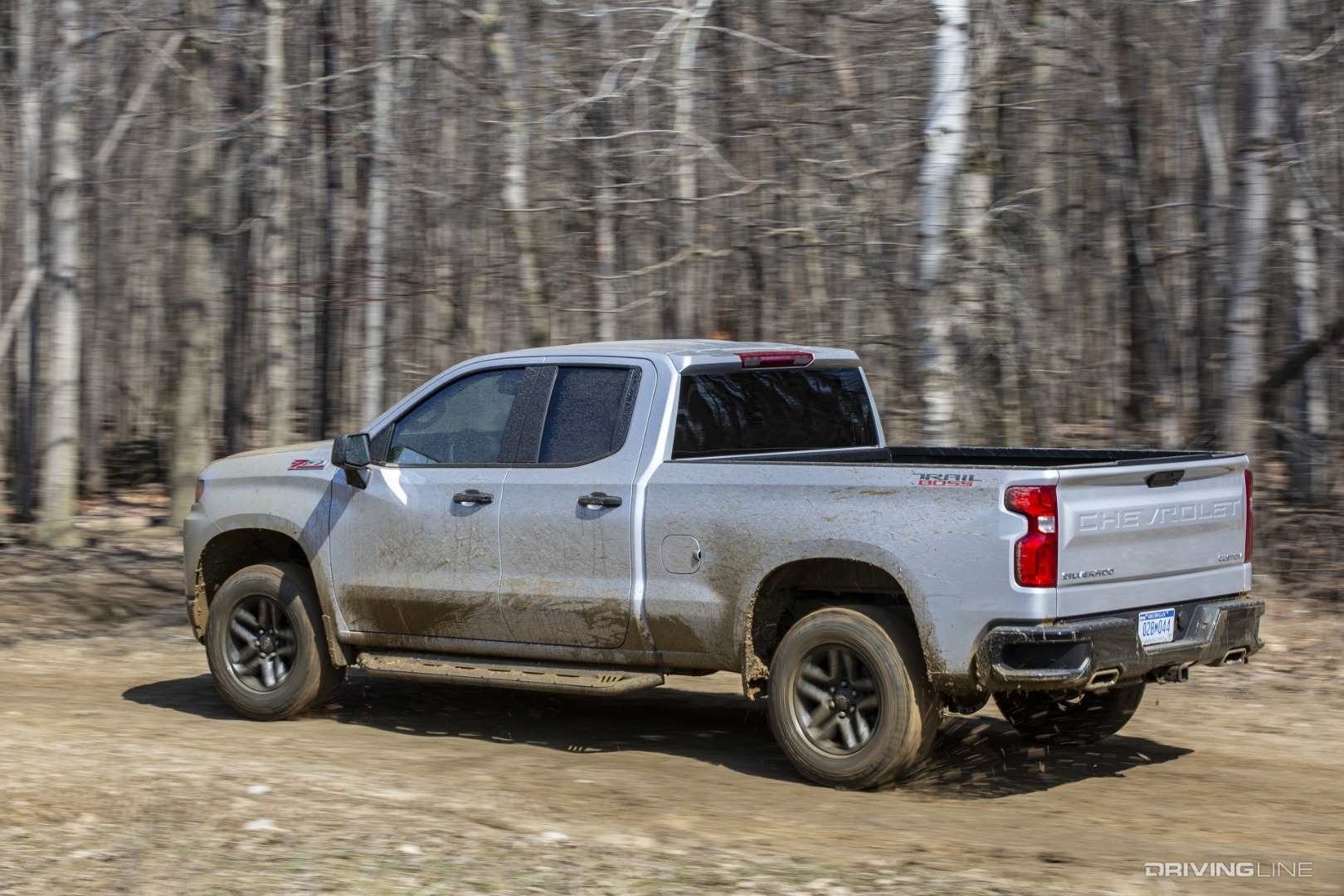 2020 Chevrolet Silverado Trail Boss muddy rear 3/4