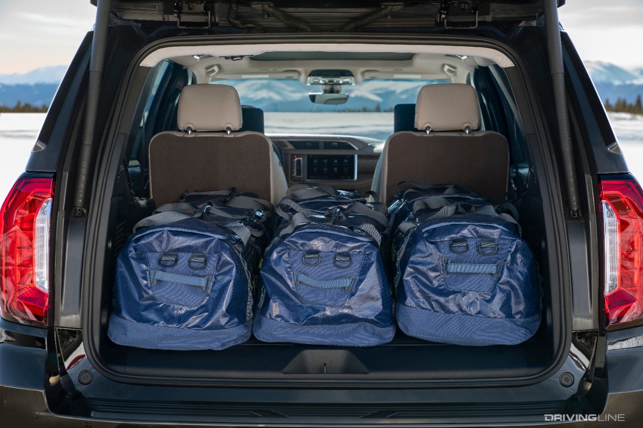 2020 GMC Yukon filled with hockey bags