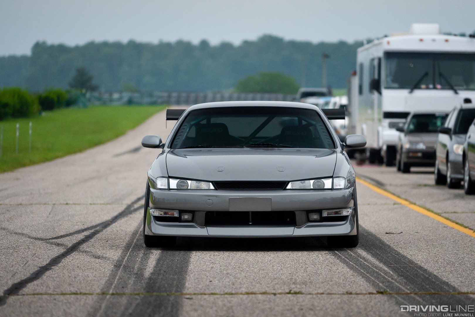 A GReddy lip sits on a JDM Kouki front bumper on Snell's Nissan S14