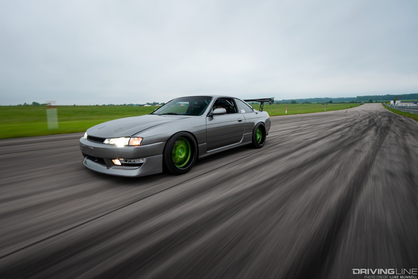 Snell's Nissan S14 track car stands out in part thanks to his Avant-Garde F221 wheels