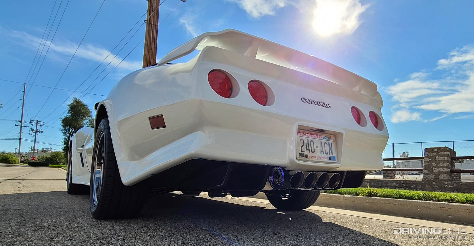 Chevrolet Corvette C3 rear end showing diffuser and exhaust tips